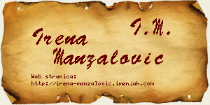 Irena Manzalović vizit kartica